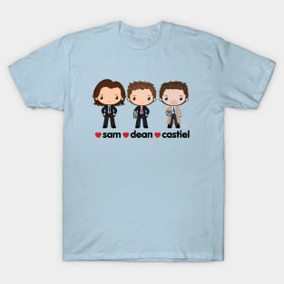 Love Sam, Dean & Castiel - Supernatural T-Shirt